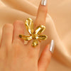 Fashion Retro Smooth Texture Ring Stainless Steel Nonfading Geometric Electroplated Unisex