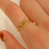 Fashion Retro Smooth Texture Ring Stainless Steel Nonfading Geometric Electroplated Unisex
