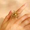 Fashion Retro Smooth Texture Ring Stainless Steel Nonfading Geometric Electroplated Unisex