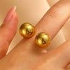 Fashion Retro Smooth Texture Ring Stainless Steel Nonfading Geometric Electroplated Unisex