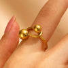 Fashion Retro Smooth Texture Ring Stainless Steel Nonfading Geometric Electroplated Unisex