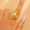 Fashion Retro Smooth Texture Ring Stainless Steel Nonfading Geometric Electroplated Unisex