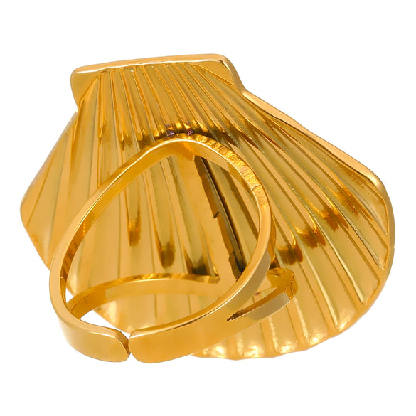 Fashion Retro Smooth Texture Ring Stainless Steel Nonfading Geometric Electroplated Unisex