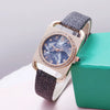 Fashion Retro Square Rhinestone Quartz Watch For Female Students Pu Strap Alloy Case