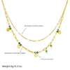 Fashion Retro Stacked Stainless Steel Goldplated Clavicle Chain Doublelayer Geometric Women's Necklace