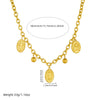 Fashion Retro Stainless Steel Oval Coin Pendant O Chain Jewelry Gold Plated