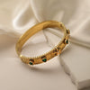 Fashion Retro Stainless Steel Zircon Bracelet With Micropaved Design For Female