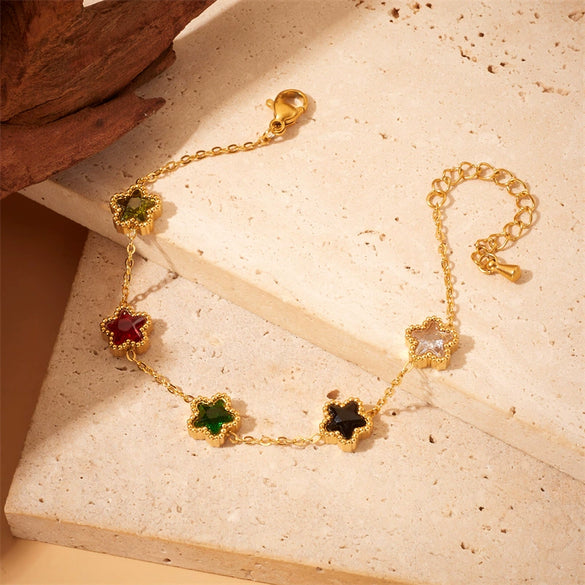 Fashion Retro Star Stainless Steel Goldplated Bracelet Accessories