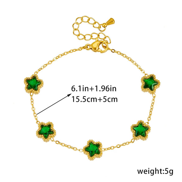 Fashion Retro Star Stainless Steel Goldplated Bracelet Accessories