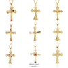 Fashion Retro Style Stainless Steel Cross Pendant Ochain Necklace With Copper Zirconium And Colored Diamond Electroplated Waterproof Fadeless Unisex Jewelry