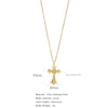 Fashion Retro Style Stainless Steel Cross Pendant Ochain Necklace With Copper Zirconium And Colored Diamond Electroplated Waterproof Fadeless Unisex Jewelry