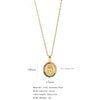 Fashion Retro Style Stainless Steel Pendant Ochain Necklace With Copper Zirconium And Colored Diamond Electroplating
