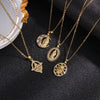 Fashion Retro Style Stainless Steel Pendant Ochain Necklace With Copper Zirconium And Colored Diamond Electroplating