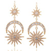 Fashion Retro Women's Handmade Earrings With Artificial Crystal And Geometric Pattern Star And Sun Shapes