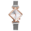 Fashion Rhombus Women's Metal Watch With Quartz Movement And Suction Iron Buckle