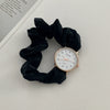 Fashion Ribbon Digital Watch For Female Alloy Case Round Dial