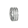 Fashion Ring Diamond Zircon Titanium Steel U Shape Electroplated For Women