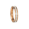Fashion Ring Diamond Zircon Titanium Steel U Shape Electroplated For Women