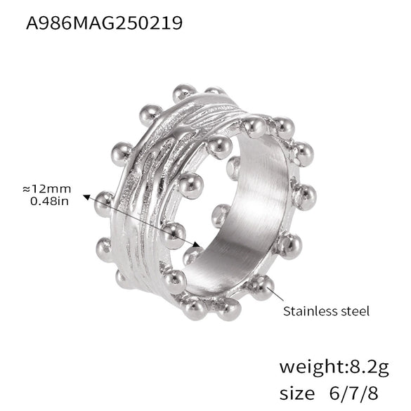 Fashion Ring Ring Suit Ball Opening Bracelet Stainless Steel Pvd Electroplated 18K Gold Jewelry For Women