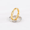 Fashion Ring Titanium Steel Gold Plated Geometric Woven Twist Couple Ring