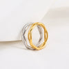 Fashion Ring Titanium Steel Gold Plated Geometric Woven Twist Couple Ring