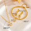 Fashion Roman Suit Titanium Steel Necklace Bracelet Ear Buckle With Love Water Drops Bell Patterns