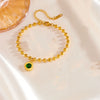 Fashion Roman Suit Titanium Steel Necklace Bracelet Ear Buckle With Love Water Drops Bell Patterns