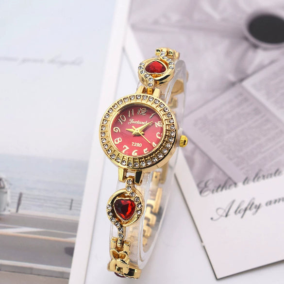 Fashion Round Alloy Women's Bracelet Watch Luxury Niche Ins Style Student Watch