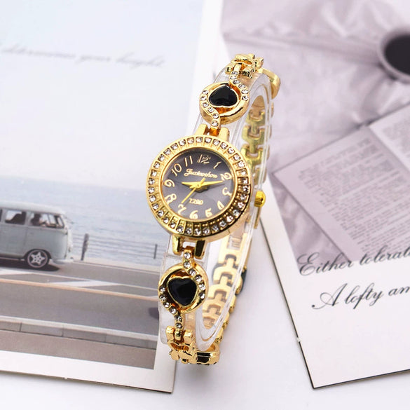 Fashion Round Alloy Women's Bracelet Watch Luxury Niche Ins Style Student Watch