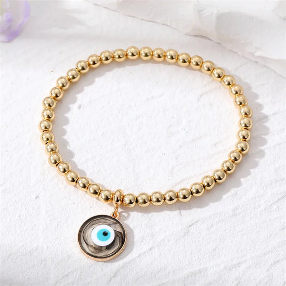 Fashion Round Eye Beaded Epoxy Unisex Bracelets 1 Piece