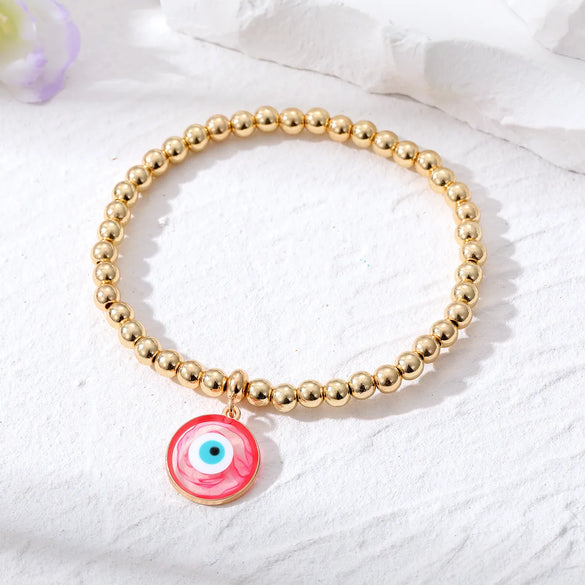 Fashion Round Eye Beaded Epoxy Unisex Bracelets 1 Piece