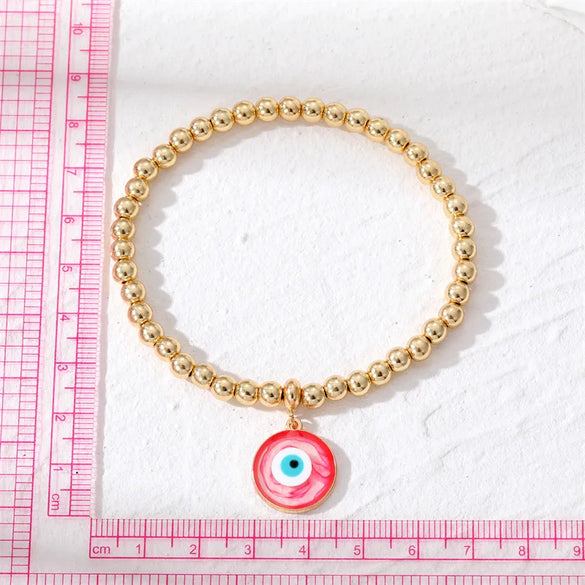 Fashion Round Eye Beaded Epoxy Unisex Bracelets 1 Piece