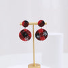 Fashion Round Snowflake Cloth Women'S Earrings 1 Pair