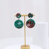Fashion Round Snowflake Cloth Women'S Earrings 1 Pair
