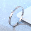 Fashion Round Stainless Steel Diamond Bangle
