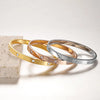 Fashion Round Stainless Steel Diamond Bangle