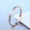 Fashion Round Stainless Steel Diamond Bangle
