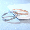 Fashion Round Stainless Steel Diamond Bangle