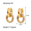1 Pair Fashion Round Inlay 316 Stainless Steel  Artificial Diamond Drop Earrings