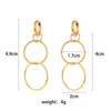 1 Pair Fashion Round Plating Stainless Steel Gold Plated Drop Earrings