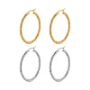Fashion Round Stainless Steel Plating Hoop Earrings 1 Pair