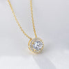 Fashion Round Sterling Silver Plating Zircon Pendant Necklace