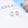 Fashion Round Titanium Steel Hoop Earrings Inlay Zircon Stainless Steel Earrings 1 Pair