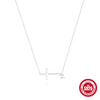 Fashion S925 Sterling Silver Cross Zircon Ochain Clavicle Chain Necklace With Diamond Treatment And Geometric Design