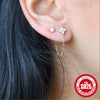 Fashion S925 Sterling Silver Geometric Tassel Diamond Embedded Connected Stacking Ear Line Earrings For Women