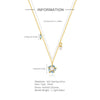 Fashion S925 Sterling Silver Light Blue Horse Eye Zircon Snowflake Stitched Fresh Necklace With Electroplating For Women