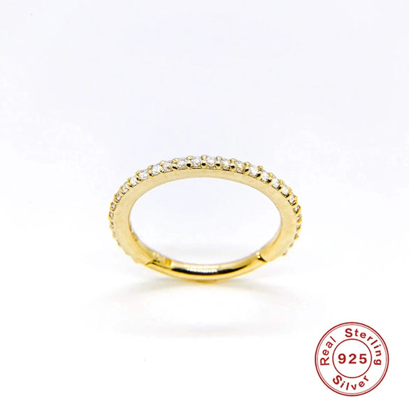 Fashion S925 Sterling Silver Piercer Micro Set Zircon Nose Ring Cartilage Earrings With Geometric Design And Inlaid Zircon Process