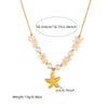 Fashion Seaside Resort Style Stainless Steel Necklace With Star Shape And Star Pattern Electroplated For Women