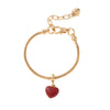 Fashion Sense Little Fresh Strawberry Cherry Fruit Series Brass Bracelet With Pendant Electroplated