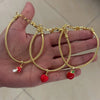 Fashion Sense Little Fresh Strawberry Cherry Fruit Series Brass Bracelet With Pendant Electroplated